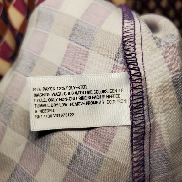 NWT Ava & Viv Brown Purple Gingham Dress Size 4X - Picture 11 of 12